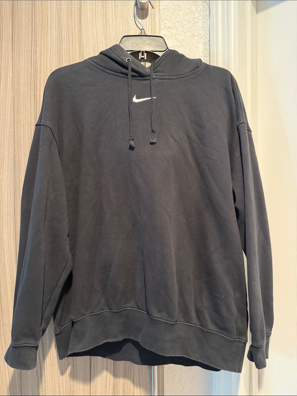 Nike Black Hoodie with White Swoosh